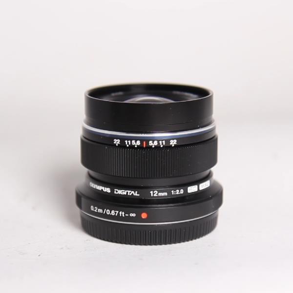 Used Olympus M.Zuiko Digital ED 12mm f/2 Wide Angle Lens Black