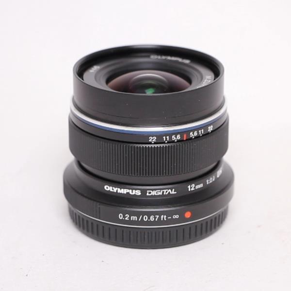 Used Olympus M.Zuiko Digital ED 12mm f/2 Wide Angle Lens Black