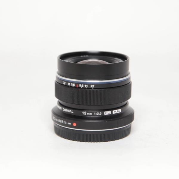 Used Olympus M.Zuiko Digital ED 12mm f/2 Wide Angle Lens Black