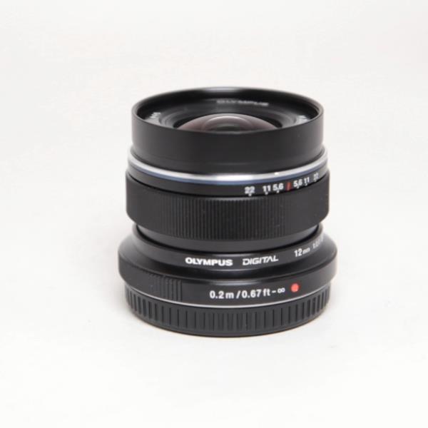 Used Olympus M.Zuiko Digital ED 12mm f/2 Wide Angle Lens Black