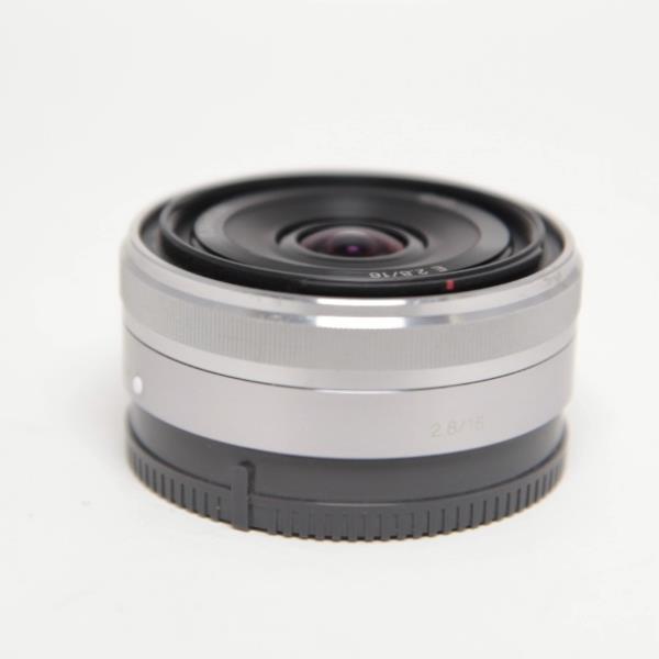 Used Sony E 16mm f/2.8 Wide Angle Pancake Lens Silver