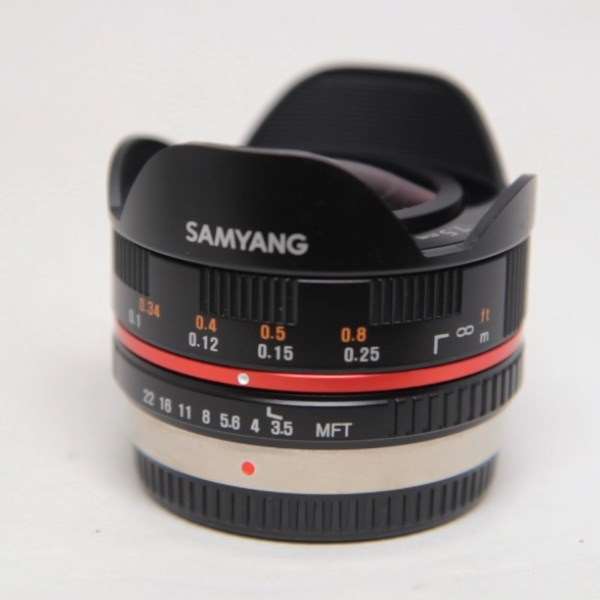 Used Samyang 7.5mm f/3.5 UMC Fisheye Micro Four Thirds Lens Black