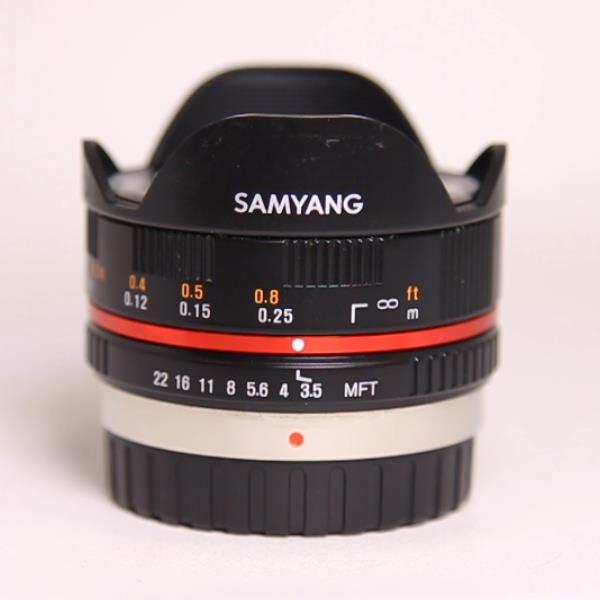 Used Samyang 7.5mm f/3.5 UMC Fisheye Micro Four Thirds Lens Black