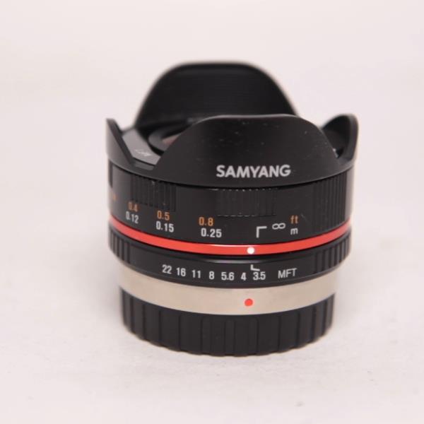 Used Samyang 7.5mm f/3.5 UMC Fisheye Micro Four Thirds Lens Black