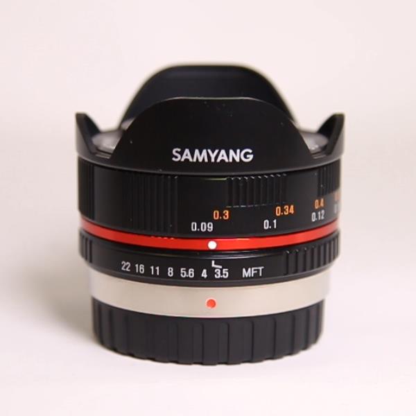 Used Samyang 7.5mm f/3.5 UMC Fisheye Micro Four Thirds Lens Black