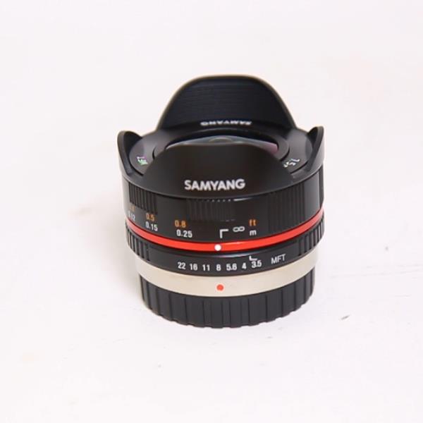 Used Samyang 7.5mm f/3.5 UMC Fisheye Micro Four Thirds Lens Black