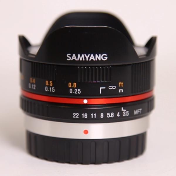 Used Samyang 7.5mm f/3.5 UMC Fisheye Micro Four Thirds Lens Black
