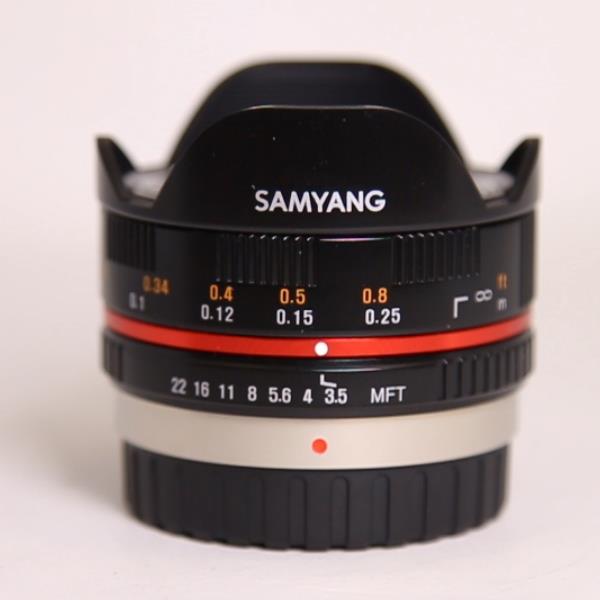 Used Samyang 7.5mm f/3.5 UMC Fisheye Micro Four Thirds Lens Black