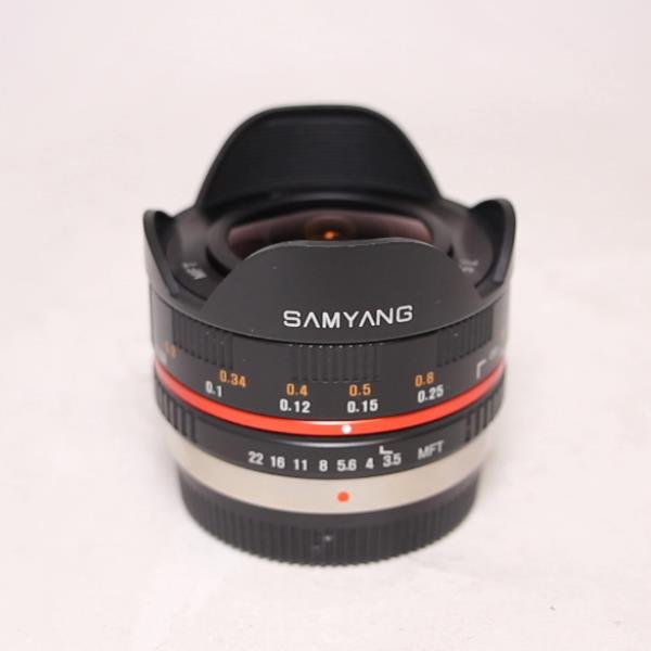 Used Samyang 7.5mm f/3.5 UMC Fisheye Micro Four Thirds Lens Black