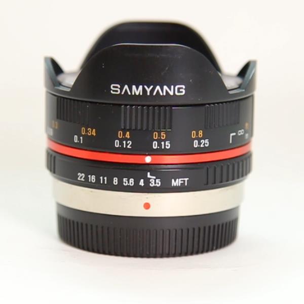 Used Samyang 7.5mm f/3.5 UMC Fisheye Micro Four Thirds Lens Black