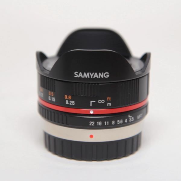 Used Samyang 7.5mm f/3.5 UMC Fisheye Micro Four Thirds Lens Black