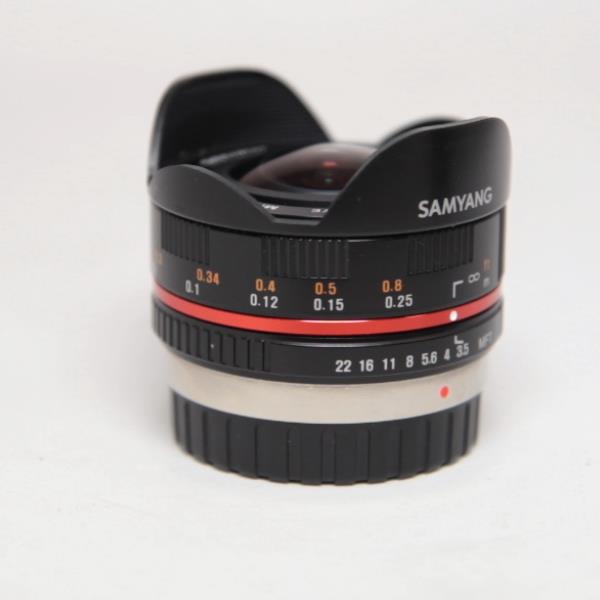 Used Samyang 7.5mm f/3.5 UMC Fisheye Micro Four Thirds Lens Black
