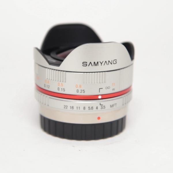 Used Samyang 7.5mm f/3.5 UMC Fisheye Micro Four Thirds Lens Silver