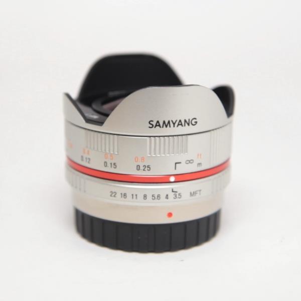 Used Samyang 7.5mm f/3.5 UMC Fisheye Micro Four Thirds Lens Silver