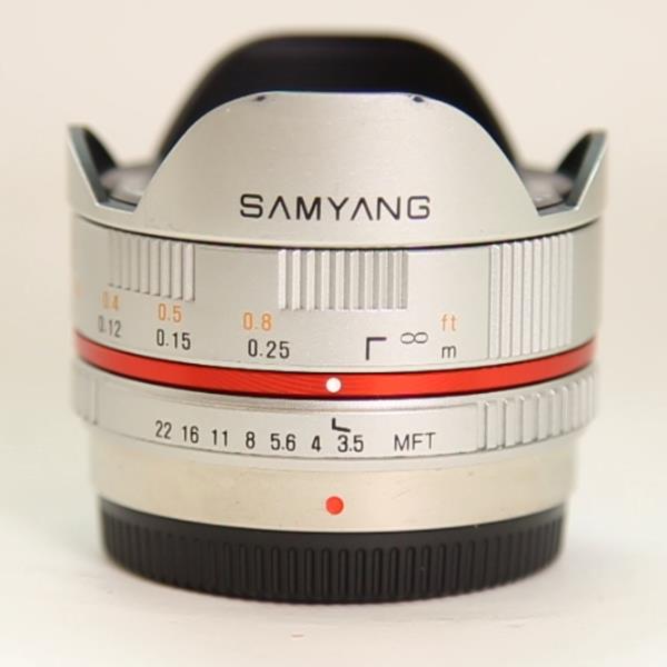 Used Samyang 7.5mm f/3.5 UMC Fisheye Micro Four Thirds Lens Silver