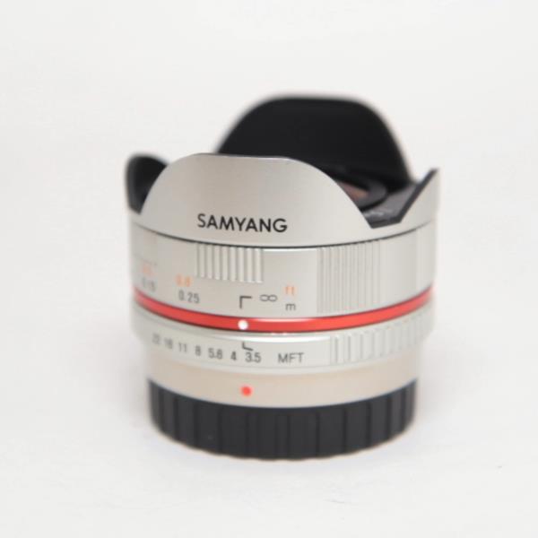 Used Samyang 7.5mm f/3.5 UMC Fisheye Micro Four Thirds Lens Silver