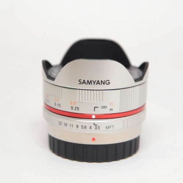 Used Samyang 7.5mm f/3.5 UMC Fisheye Micro Four Thirds Lens Silver