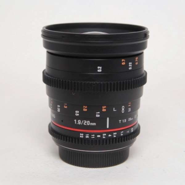 Used Samyang 20mm T1.9 VDSLR ED AS IF UMC Cine Lens Canon EF