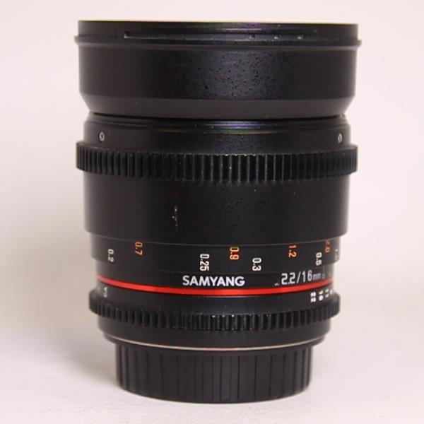 Used Samyang 16mm T2.2 VDSLR ED AS UMC CS II Cine Lens Canon EF