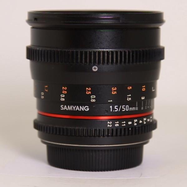 Used Samyang 50mm T1.5 VDSLR AS UMC CS Cine Lens Canon EF