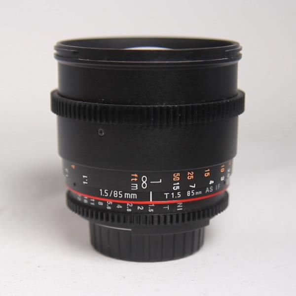 Used Samyang 85mm T1.5 VDSLR AS IF UMC II Cine Lens Nikon F