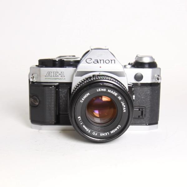 Used Canon AE-1 Program + 50mm canon f1.8 FD lens