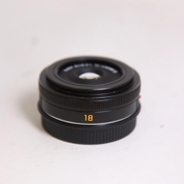 Used Leica Elmarit TL 18 mm f/2.8 ASPH Pancake Lens Black Anodised