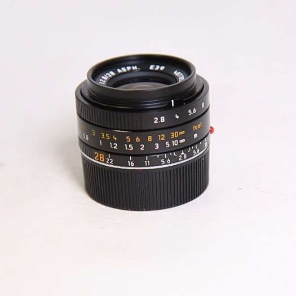 Used Leica Elmarit M 28mm f/2.8 ASPH Lens Black Anodised