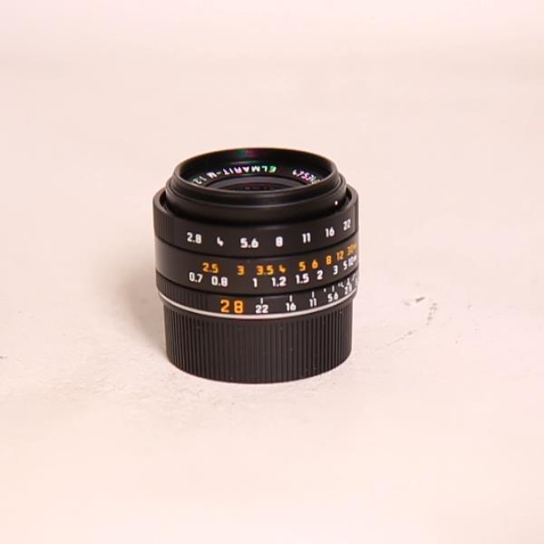 Used Leica Elmarit M 28mm f/2.8 ASPH Lens Black Anodised