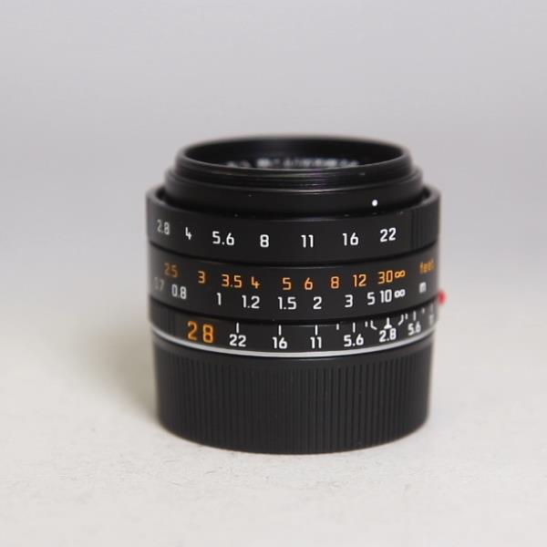 Used Leica Elmarit M 28mm f/2.8 ASPH Lens Black Anodised