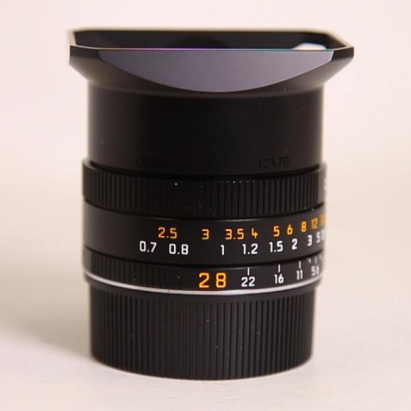 Used Leica Elmarit M 28mm f/2.8 ASPH Lens Black Anodised