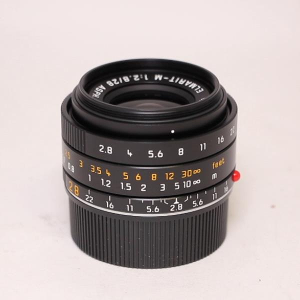 Used Leica Elmarit M 28mm f/2.8 ASPH Lens Black Anodised