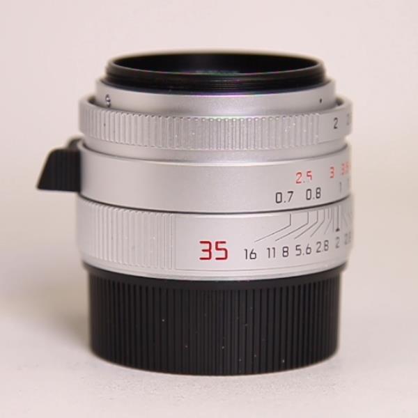 Used Leica Summicron M 35mm f/2 ASPH Lens Silver Anodised