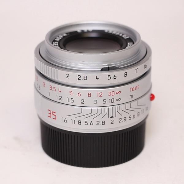Used Leica Summicron M 35mm f/2 ASPH Lens Silver Anodised