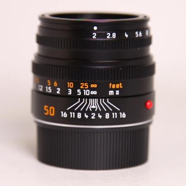 Used Leica Summicron M 50mm f/2 Lens Black Anodised