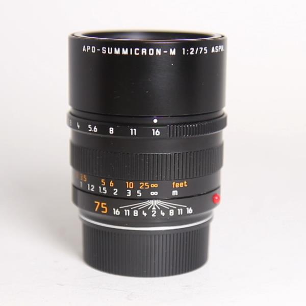 Used Leica APO Summicron M 75mm f/2 ASPH Lens Black Anodised