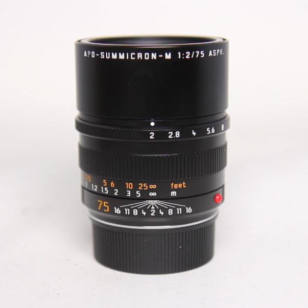 Used Leica APO Summicron M 75mm f/2 ASPH Lens Black Anodised