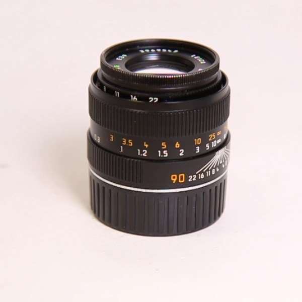 Used Leica Macro Elmar M 90mm f/4 Lens Black Anodised