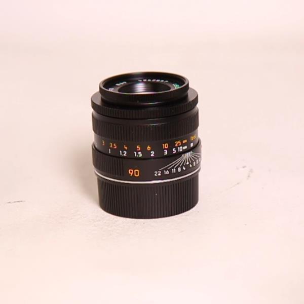 Used Leica Macro Elmar M 90mm f/4 Lens Black Anodised