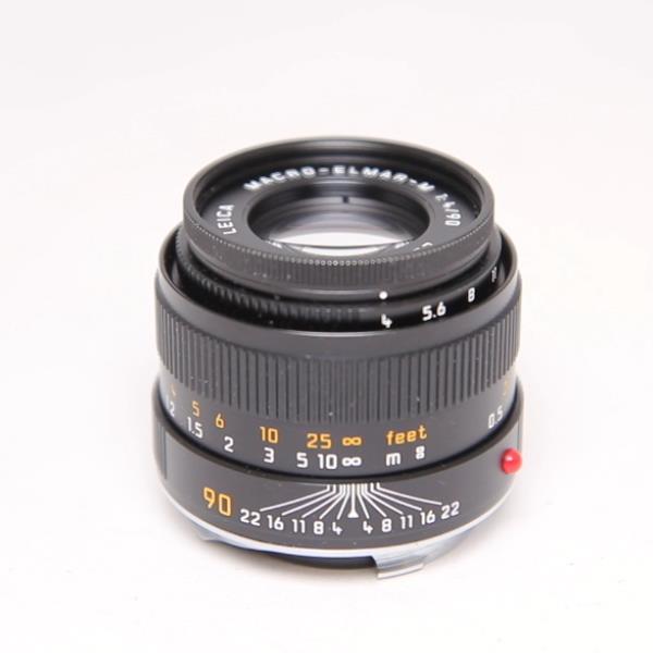 Used Leica Macro Elmar M 90mm f/4 Lens Black Anodised