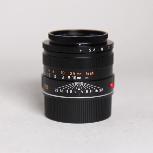 Used Leica Macro Elmar M 90mm f/4 Lens Black Anodised