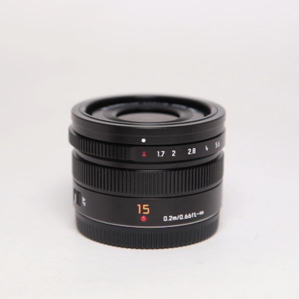 Used Panasonic Leica DG Summilux 15mm f/1.7 ASPH Lens Black