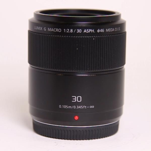 Used Panasonic Lumix G Macro 30mm f/2.8 ASPH MEGA O.I.S. Lens Black