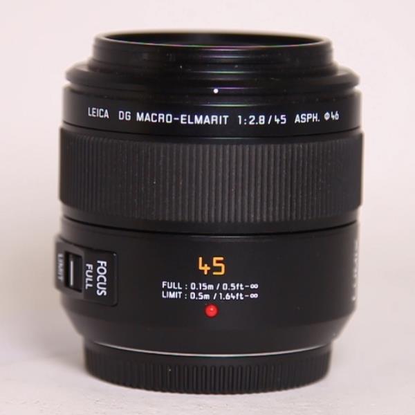 Used Panasonic Leica DG Macro-Elmarit 45mm f/2.8 ASPH MEGA O.I.S. Lens