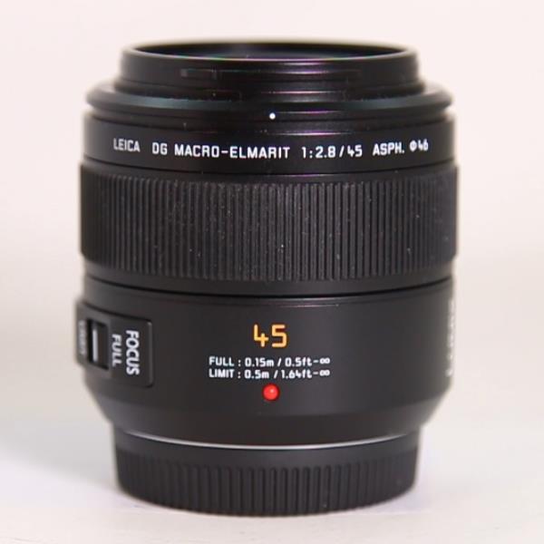 Used Panasonic Leica DG Macro-Elmarit 45mm f/2.8 ASPH MEGA O.I.S. Lens