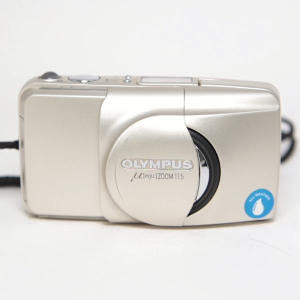 Used Olympus MJU ZOOM 115 film compact camera.