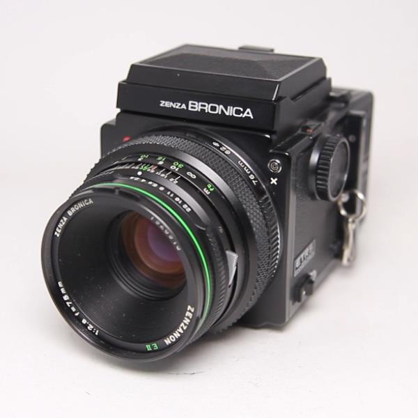 Used Bronica ETRS + 120 Film Back + Zenzanon 75mm f/2.8