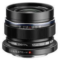 Olympus M.Zuiko Digital ED 12mm f/2 Wide Angle Lens Black