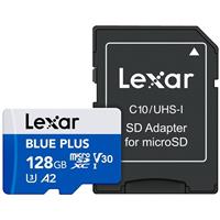 Lexar 128GB microSDHC Blue Plus UHS-I V30 Read 170MB/s with SD adapter Open Box
