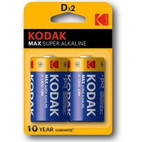 Kodak Max Super Alkaline D/LR20 Twin Pack D Batteries
